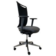 Siège de bureau assise gris et dossier noir reconditionné