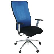 Siège de bureau dossier haut Penelope noir - Piètement gris