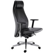 Siège de bureau ergonomique utilisation continue cuir noir