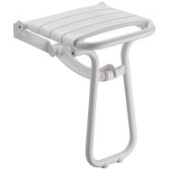 Siège douche escamotable avec pied alu époxy blanc