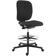 Siège haut Horra AD dossier moyen repose pied tapissé noir