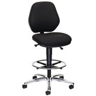 Siège haut mobile assise tissu Noir