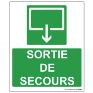 Signalétique photoluminescent sortie de secours 300x250mm Vinyle
