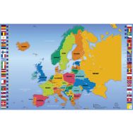Sous-main rigide en PVC carte de l'Europe - 37,5x57,5cm - Exacompta - Lot de 10