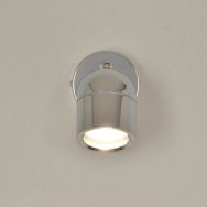 Spot 1 lumière base ronde ronde et abat-jour en métal chrome