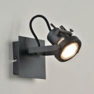 Spot base carrée en métal style contemporain noir