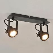 Spot base rectangle en métal style contemporain noir