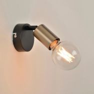 Spot base ronde 1 lumière métal Winston noir/laiton