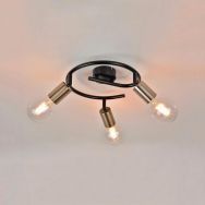 Spot base ronde 3 lumières métal Winston noir/laiton