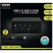 Station d'accueil USB A & Type C 2 écrans 2K - Port Designs