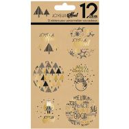 Sticker kraft personnalisation paquet de noël x12