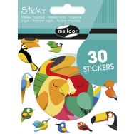 Sticky, Oiseaux tropicaux, 30 gommettes