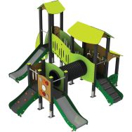 Structure 3 tourelles 2 toits alu/polyester HPL - Manutan Expert