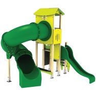 Structure 3 tourelles métal beige/polyester