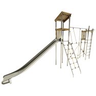 Structure LOREE 2 tours filet incliné inox/robinier