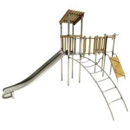 Structure LOREE 2 tours inox/robinier