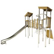 Structure LOREE 3 tours inox/robinier