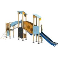 Structure aventure 3 tourelles alu/polyester HPL - Manutan Expert