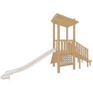 Structure robinier 1 tour toboggan mur d'escalade scellement direct