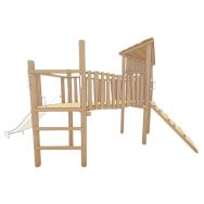 Structure robinier 2 tours avec pont et toboggan scellement direct