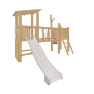 Structure robinier 2 tours zones de grimpe 1 toboggan scellement direct