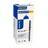 Stylo V-Ball Pilot pointe 0,7 mm (Boite de 20) - Bleu