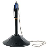 Stylo bille 4 couleurs bleues rétractable Bic sur socle
