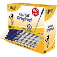 Stylo bille moyenne Bic Cristal (Pack de 100) bleu
