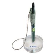 Stylo bille sur socle avec chainette antivol écriture noire