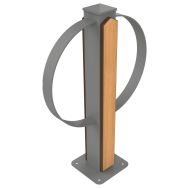 Support-vélos CYCLEA double teck/métal gris 9006 platine