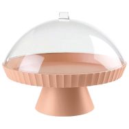 Support à gâteau rose sable avec couvercle 30 cm-Agora -Blim Plus