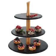 Support gâteau en ardoise noir