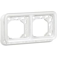 Support plaque 2 postes horizontaux blanc antimicrobien