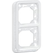 Support plaque 2 postes verticaux blanc antimicrobien