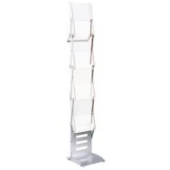 Support pour brochures pliant Tec-Art - 4 x A4/pliant - Argent