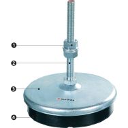 Support réglable n 25 tige inclinable 150k g d 68 m 8x1,25