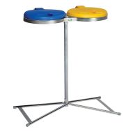 Support sac 2x120L couvercle jaune et bleu