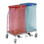 Support sac avec pédale et couvercles - 2x70L