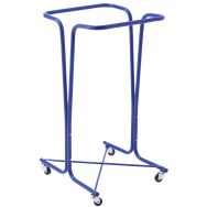Support sac poubelle 400 litres bleu avec roulettes