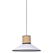 Suspension Pennsy conique bi-matière cannage / blanc
