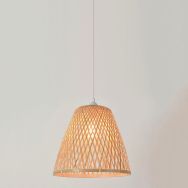 Suspension conique en bambou naturel