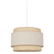 Suspension double cylindre bi-matière bi-matière en pyla et raphia