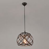 Suspension forme boule en métal filaire Ø 30 cm rouille
