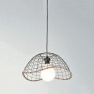 Suspension forme dôme en métal tressé anthracite