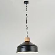 Suspension forme industrielle en métal noir