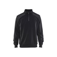 Sweat à col camionneur bicolore de grande taille en noir - Blåkläder