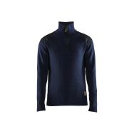 Sweat de travail en laine col zippé marine Gris T : XXL