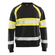 Sweat haute visibilité noir/jaune fluorescent