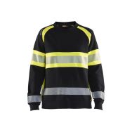 Sweat haute visibité pour femme noir et rouge fluo