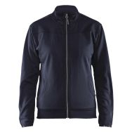 Sweat zippé femme marine foncé/noir